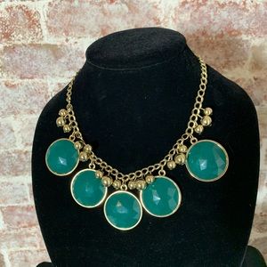 Jade Inspired Costume Bib Necklace with Earrings